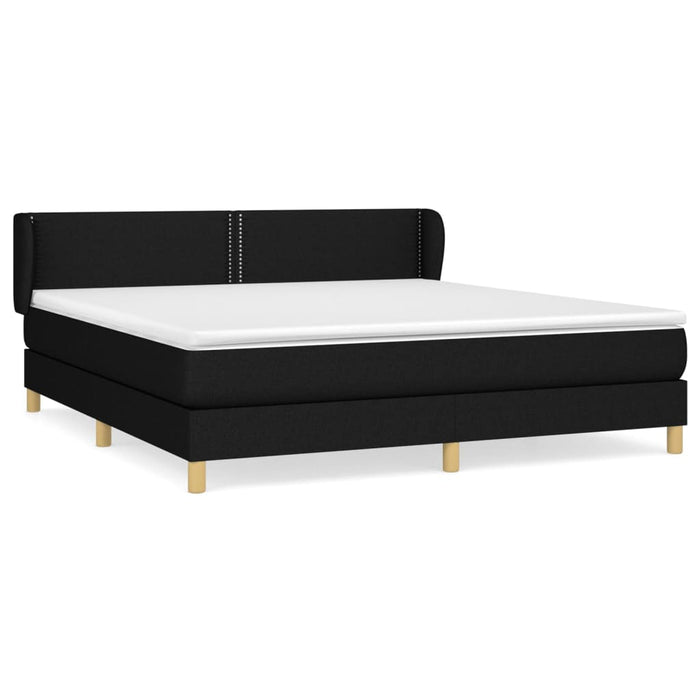 Pat box spring cu saltea, negru, 160x200 cm, textil - WALTI WALTI