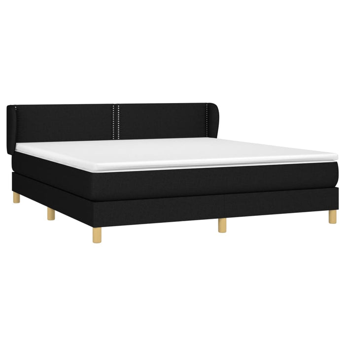 Pat box spring cu saltea, negru, 160x200 cm, textil - WALTI WALTI