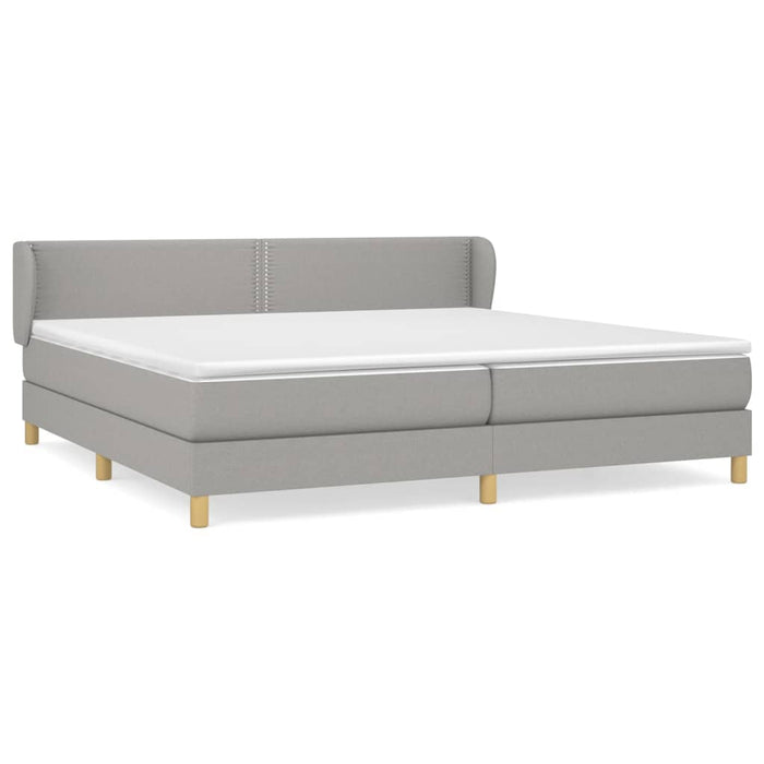 Pat box spring cu saltea, gri deschis, 200x200 cm, textil - WALTI WALTI