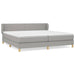 Pat box spring cu saltea, gri deschis, 200x200 cm, textil - WALTI WALTI