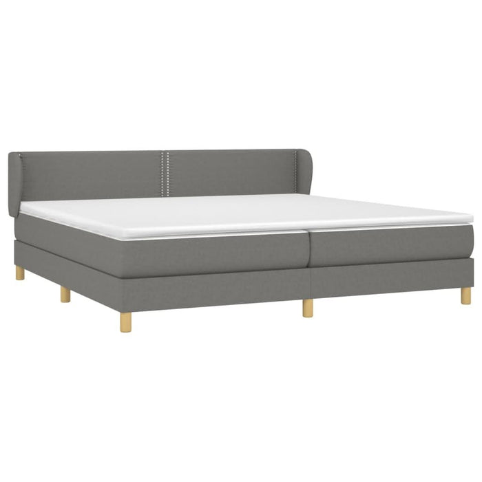 Pat box spring cu saltea, gri închis, 200x200 cm, textil - WALTI WALTI