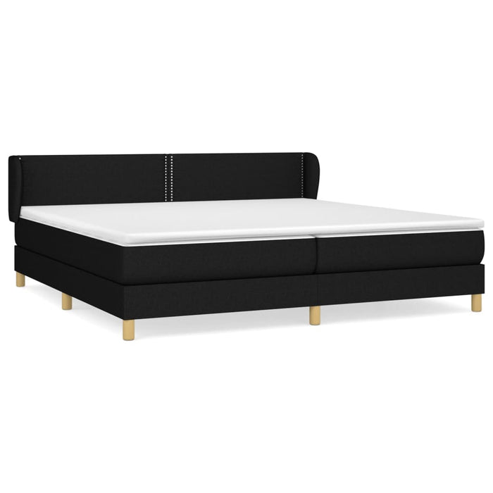Pat box spring cu saltea, negru, 200x200 cm, textil - WALTI WALTI