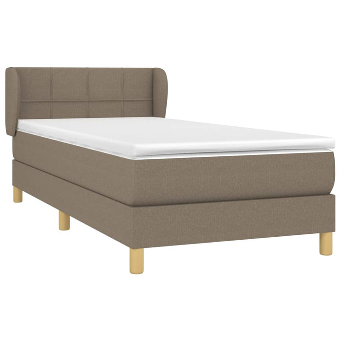 Pat box spring cu saltea, gri taupe, 80x200 cm, textil - WALTI WALTI