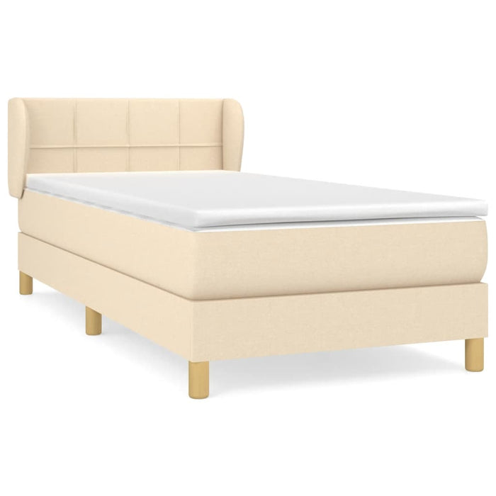 Pat box spring cu saltea, crem, 80x200 cm, textil - WALTI WALTI