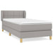Pat box spring cu saltea, gri deschis, 90x190 cm, textil - WALTI WALTI