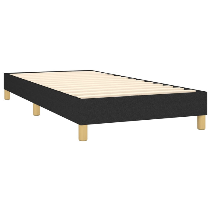 Pat box spring cu saltea, negru, 90x200 cm, textil - WALTI WALTI
