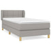 Pat box spring cu saltea, gri deschis, 100x200 cm, textil - WALTI WALTI