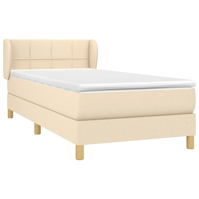 Pat box spring cu saltea, crem, 100x200 cm, textil - WALTI WALTI