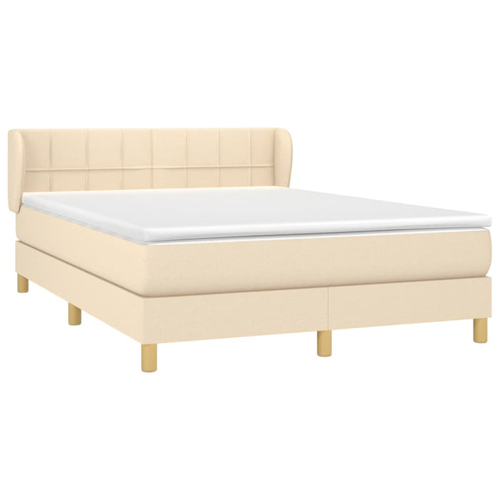 Pat continental cu saltea, crem, 140x200 cm, material textil - WALTI WALTI