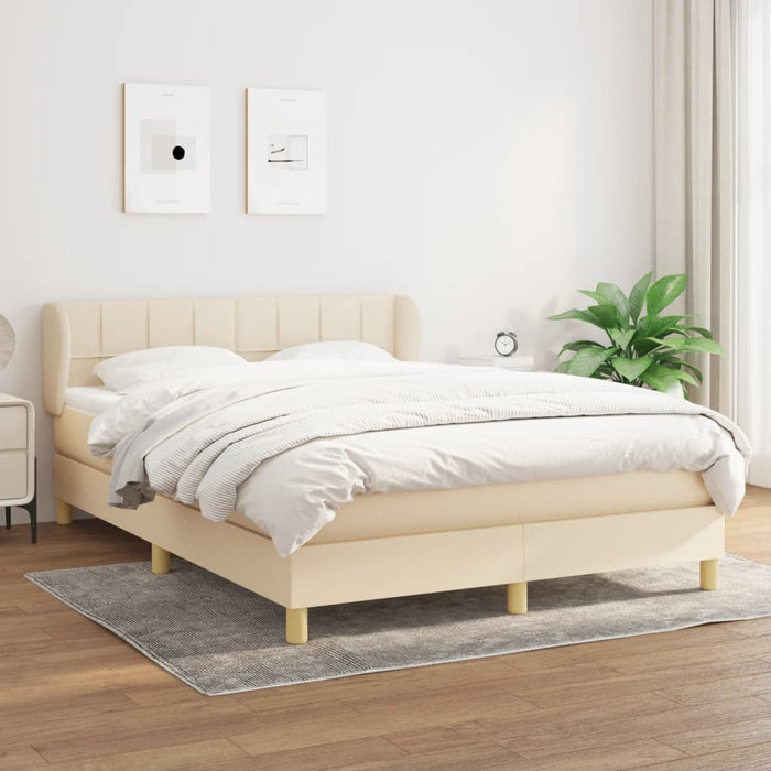 Pat continental cu saltea, crem, 140x200 cm, material textil - WALTI WALTI