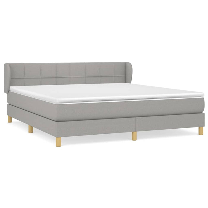 Pat continental cu saltea, gri deschis, 160x200 cm, textil - WALTI WALTI