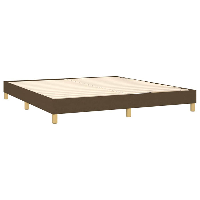Pat box spring cu saltea, maro închis, 160x200 cm, textil WALTI