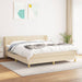 Pat box spring cu saltea, crem, 160x200 cm, material textil - WALTI WALTI