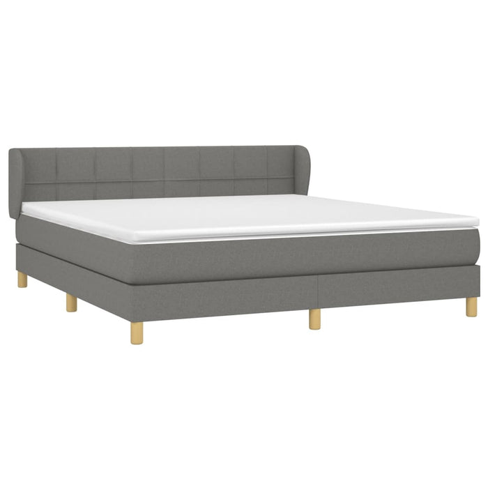 Pat box spring cu saltea, gri închis, 180x200 cm, textil - WALTI WALTI
