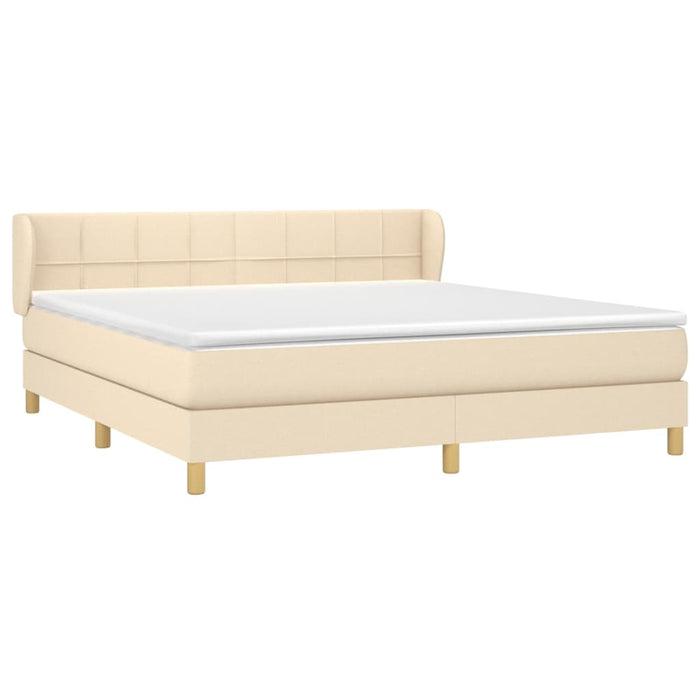Pat continental cu saltea, crem, 180x200 cm, textil - WALTI WALTI