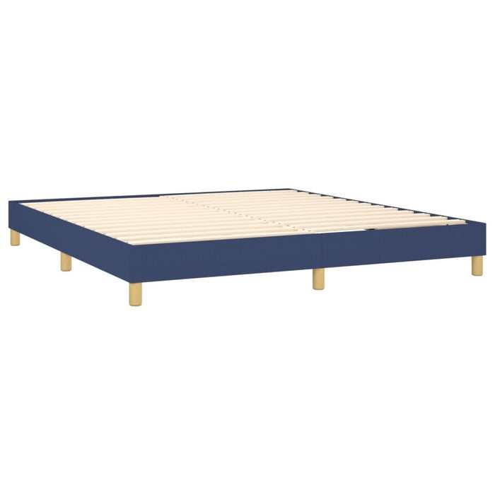 Pat box spring cu saltea, albastru, 180x200 cm, material textil - WALTI WALTI