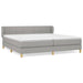 Pat box spring cu saltea, gri deschis, 200x200 cm, textil - WALTI WALTI