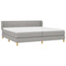 Pat box spring cu saltea, gri deschis, 200x200 cm, textil - WALTI WALTI