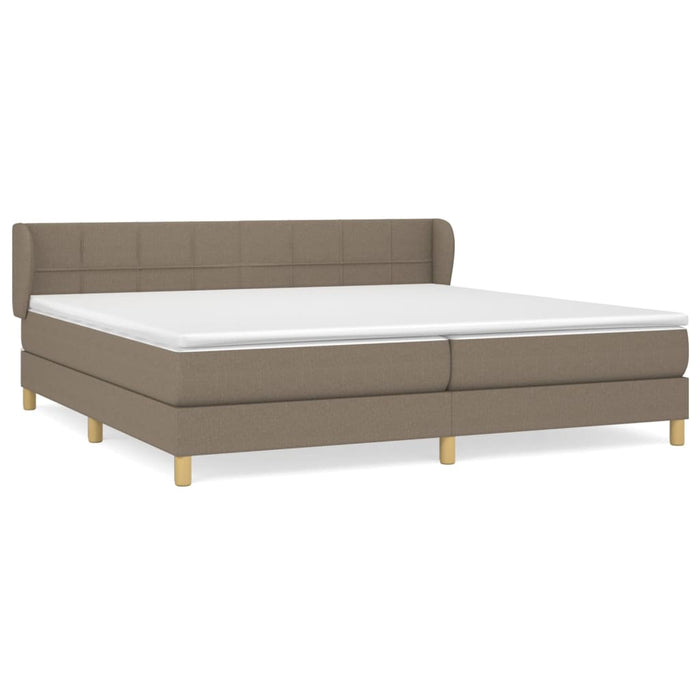Pat box spring cu saltea, gri taupe, 200x200 cm, textil - WALTI WALTI
