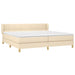 Pat box spring cu saltea, crem, 200x200 cm, textil - WALTI WALTI