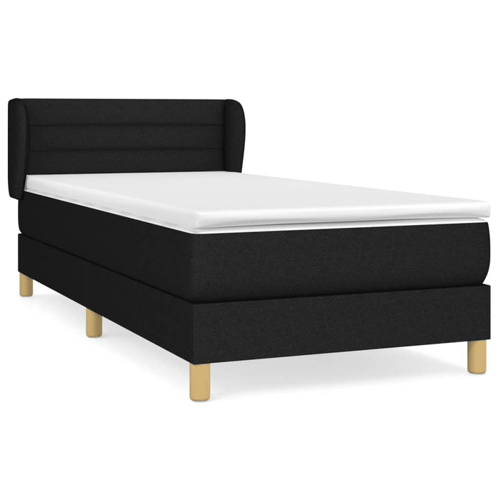 Pat box spring cu saltea, negru, 80x200 cm, textil - WALTI WALTI