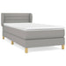 Pat box spring cu saltea, gri deschis, 90x200 cm, textil - WALTI WALTI