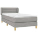 Pat box spring cu saltea, gri deschis, 100x200 cm, textil - WALTI WALTI