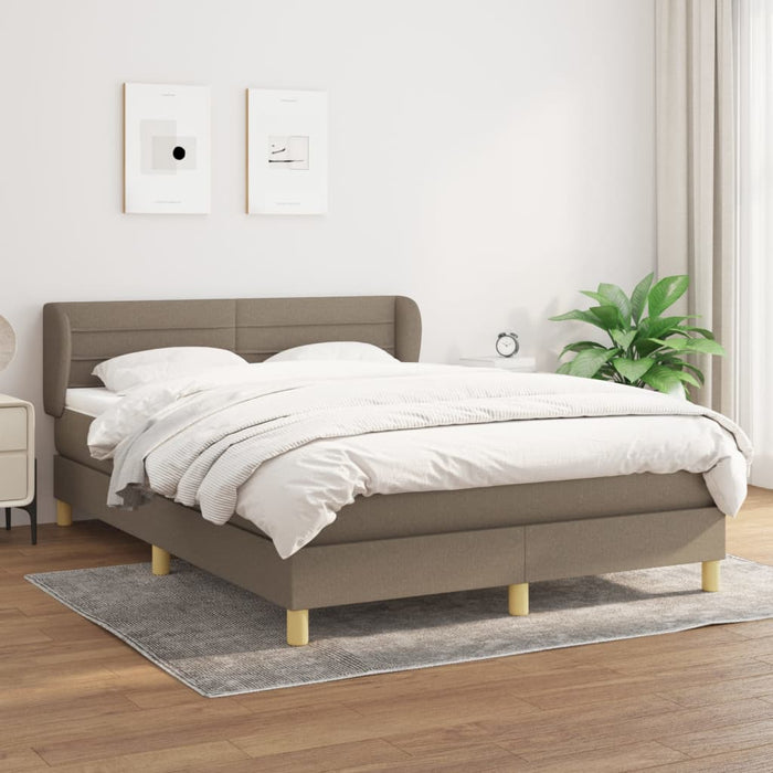 Pat continental cu saltea gri taupe 140x200 cm material textil - WALTI WALTI