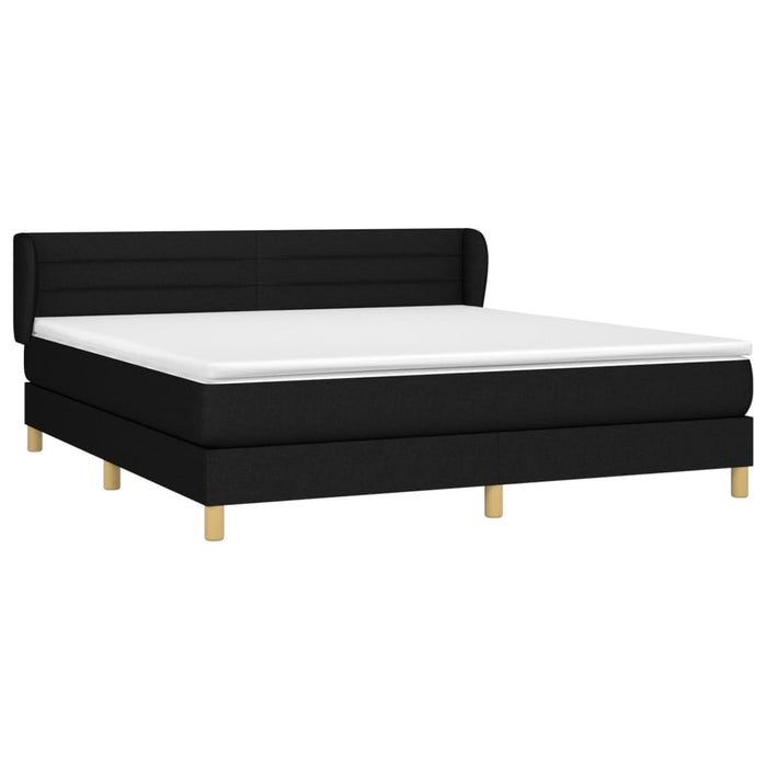 Pat box spring cu saltea, negru, 160x200 cm, textil - WALTI WALTI