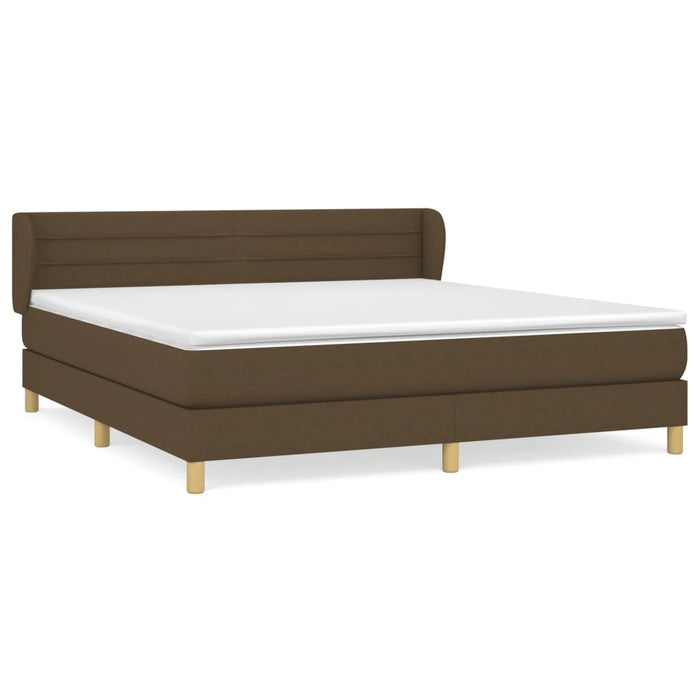 Pat box spring cu saltea, maro închis, 160x200 cm, textil WALTI
