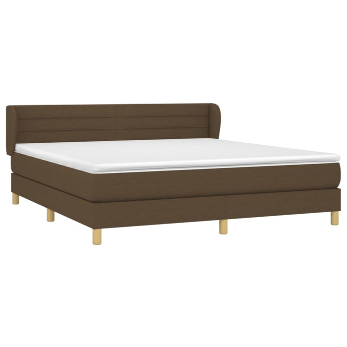 Pat box spring cu saltea, maro închis, 160x200 cm, textil WALTI