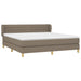Pat box spring cu saltea, gri taupe, 160x200 cm material textil - WALTI WALTI