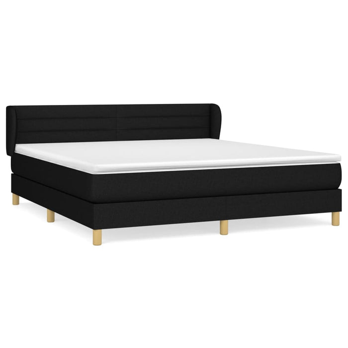 Pat box spring cu saltea, negru, 180x200 cm, catifea - WALTI WALTI