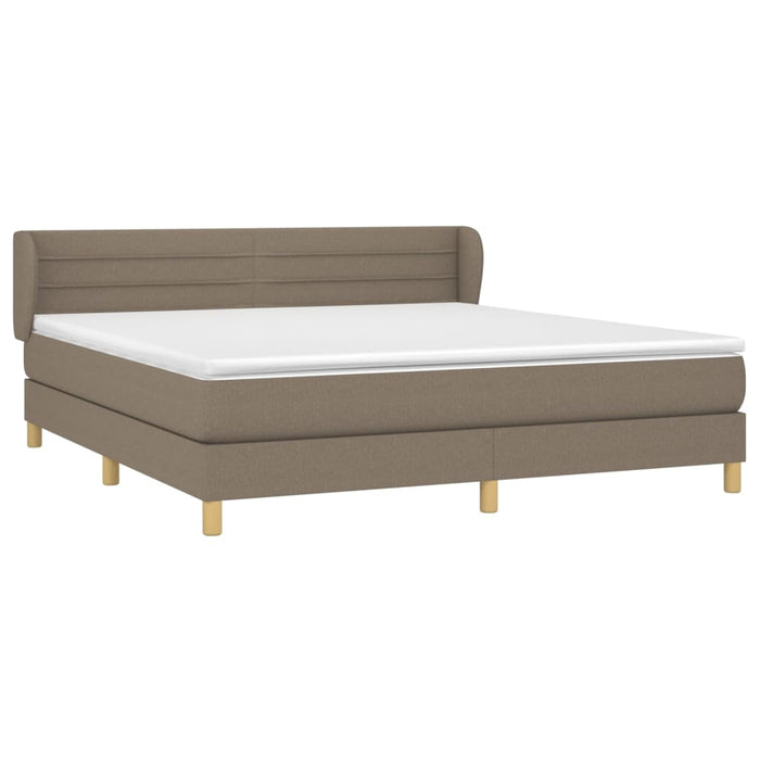 Pat continental cu saltea, gri taupe, 180x200 cm, textil - WALTI WALTI