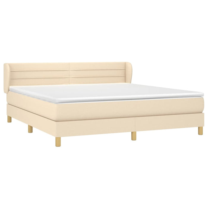 Pat continental cu saltea, crem, 180x200 cm, textil - WALTI WALTI