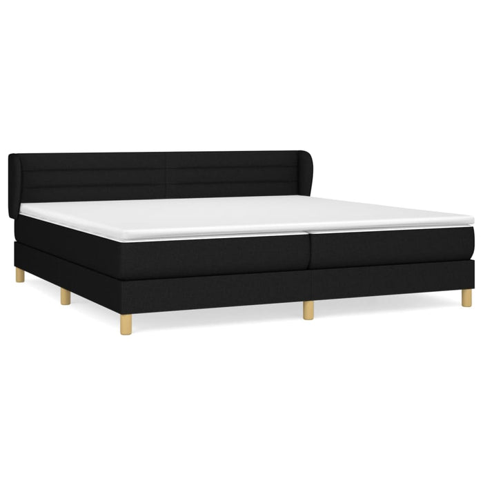 Pat box spring cu saltea, negru, 200x200 cm, textil - WALTI WALTI