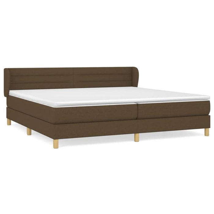 Pat box spring cu saltea, maro închis, 200x200 cm, textil - WALTI WALTI