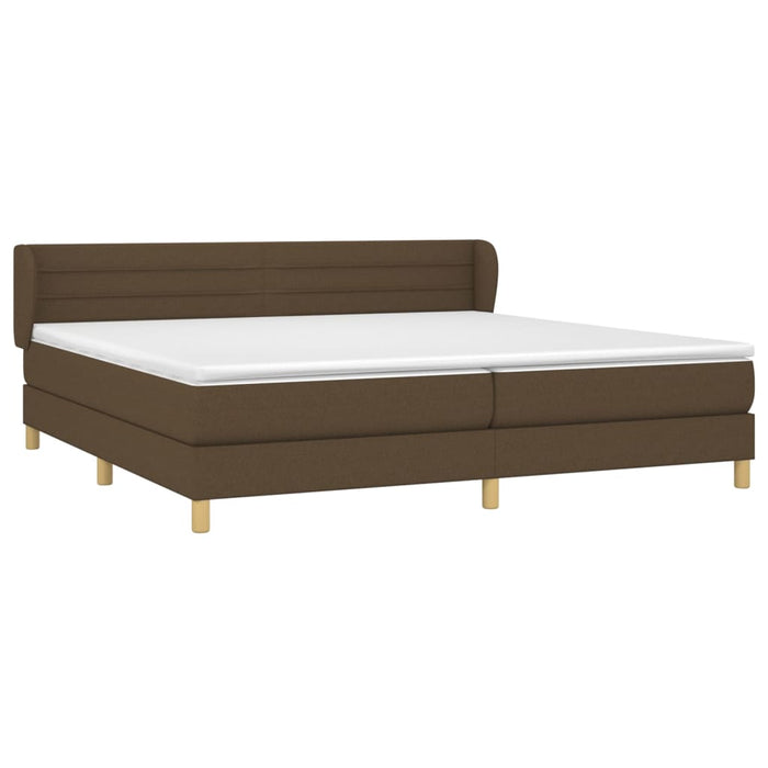 Pat box spring cu saltea, maro închis, 200x200 cm, textil - WALTI WALTI