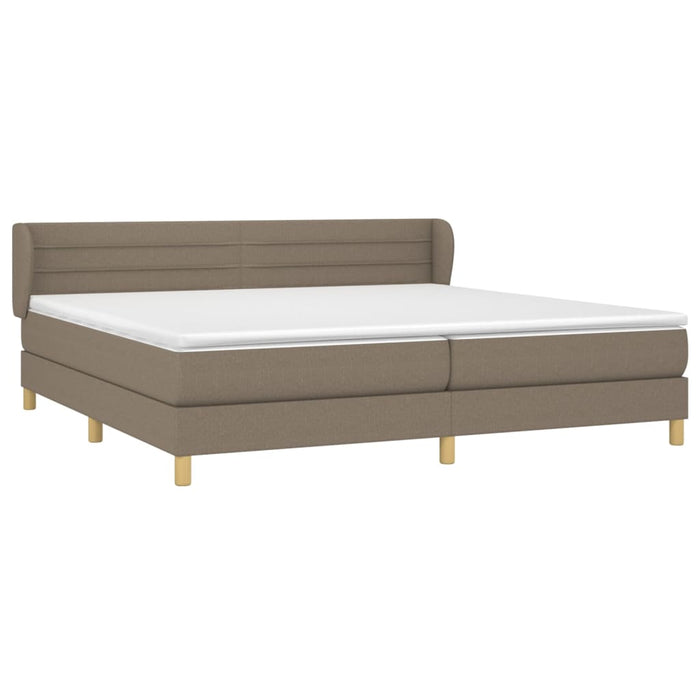 Pat box spring cu saltea, gri taupe, 200x200 cm, textil - WALTI WALTI