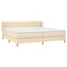 Pat box spring cu saltea, crem, 200x200 cm, textil - WALTI WALTI