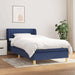 Pat box spring cu saltea, albastru, 90x190 cm, textil - WALTI WALTI