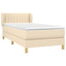 Pat box spring cu saltea, crem, 90x200 cm, textil - WALTI WALTI
