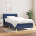 Pat box spring cu saltea, albastru, 90x200 cm, textil - WALTI WALTI