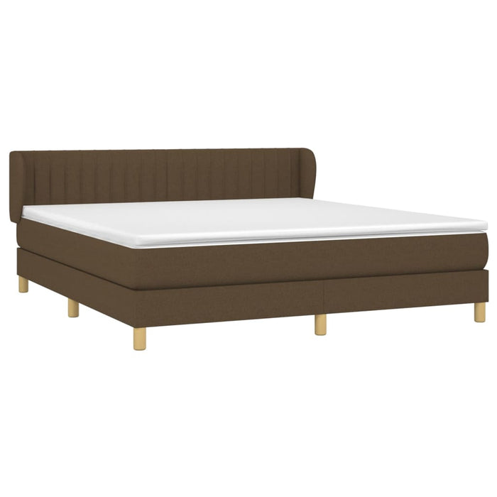 Pat box spring cu saltea, maro închis, 160x200 cm, textil - WALTI WALTI