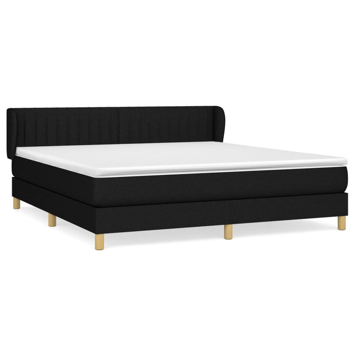 Pat box spring cu saltea, negru, 180x200 cm, catifea - WALTI WALTI