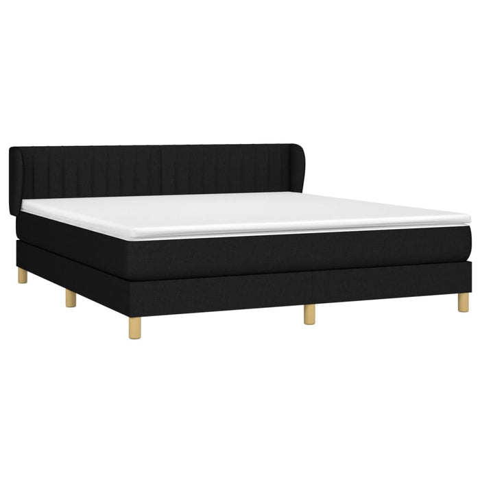 Pat box spring cu saltea, negru, 180x200 cm, catifea - WALTI WALTI