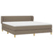 Pat continental cu saltea, gri taupe, 180x200 cm, textil - WALTI WALTI