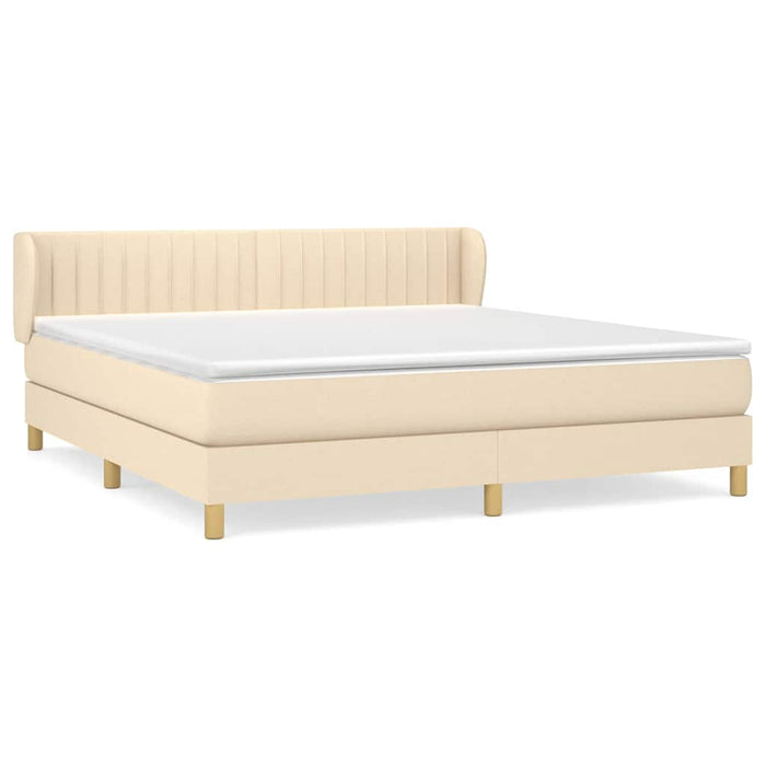 Pat continental cu saltea, crem, 180x200 cm, textil WALTI