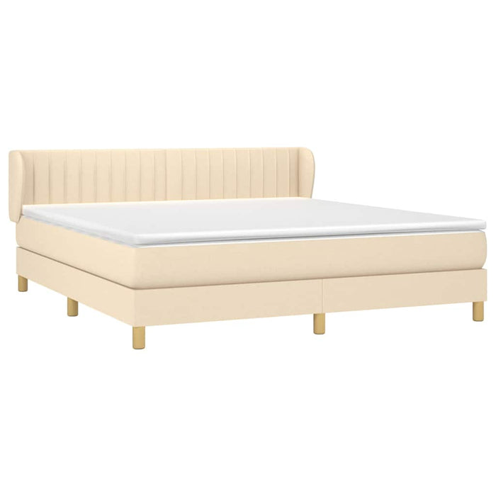 Pat continental cu saltea, crem, 180x200 cm, textil WALTI