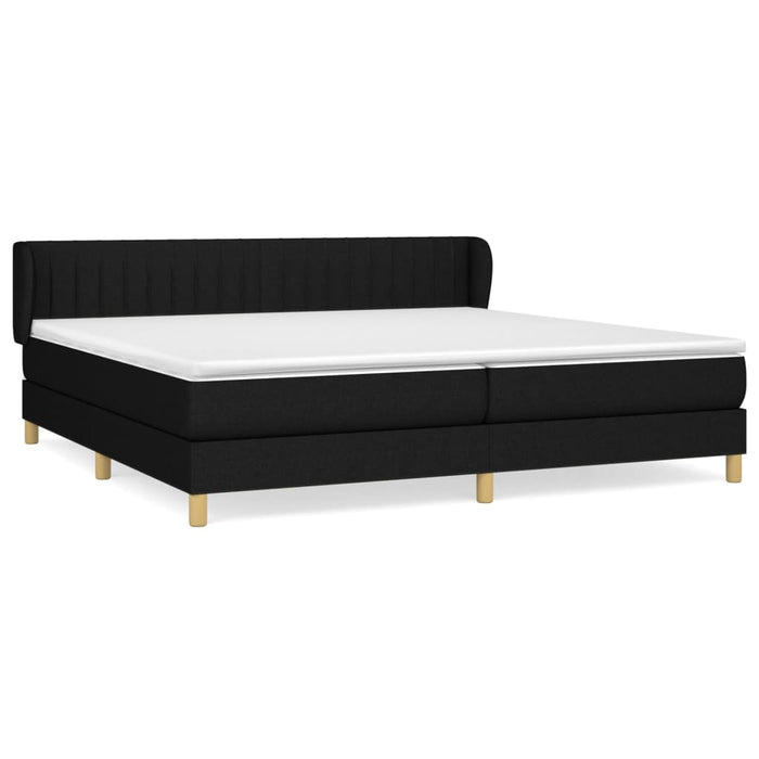 Pat box spring cu saltea, negru, 200x200 cm, textil - WALTI WALTI